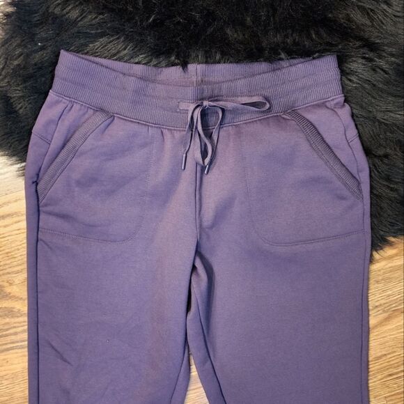 Athletic Works Purple Fleece Jogger Sweat Pants Women's Size Medium (8-10) - Picture 6 of 7